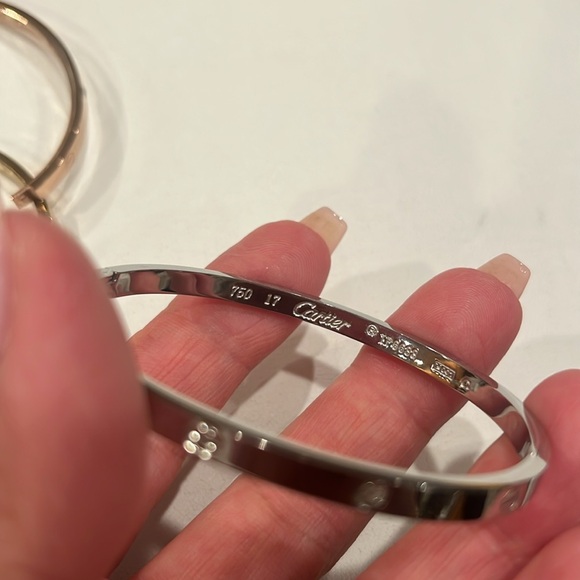 New Stainless Steel Cartier look a like Love Bangle Rose Gold plated SZ 17 Small - Picture 9 of 9